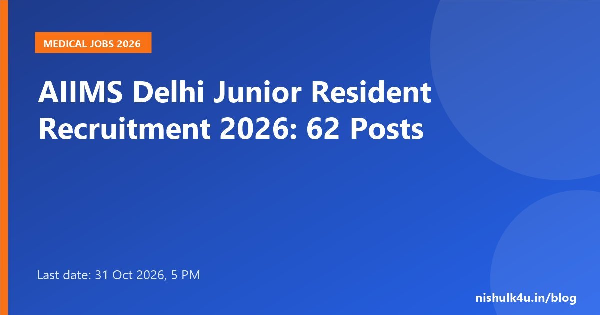 AIIMS Delhi Junior Resident special recruitment drive 2026
