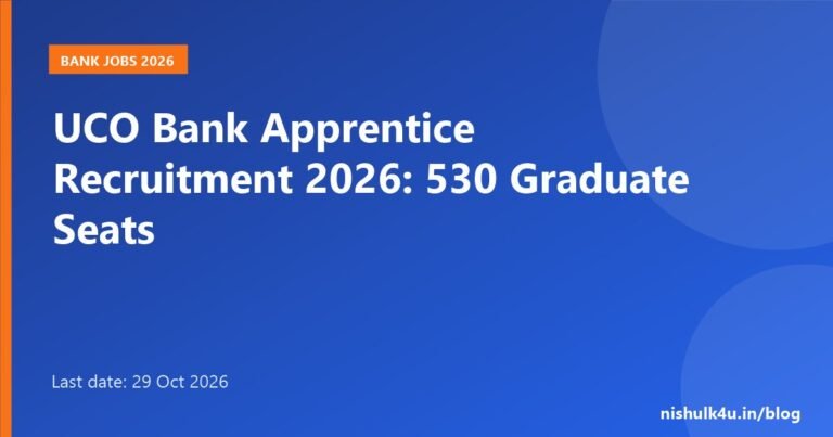 UCO Bank Apprentice recruitment 2026 notification